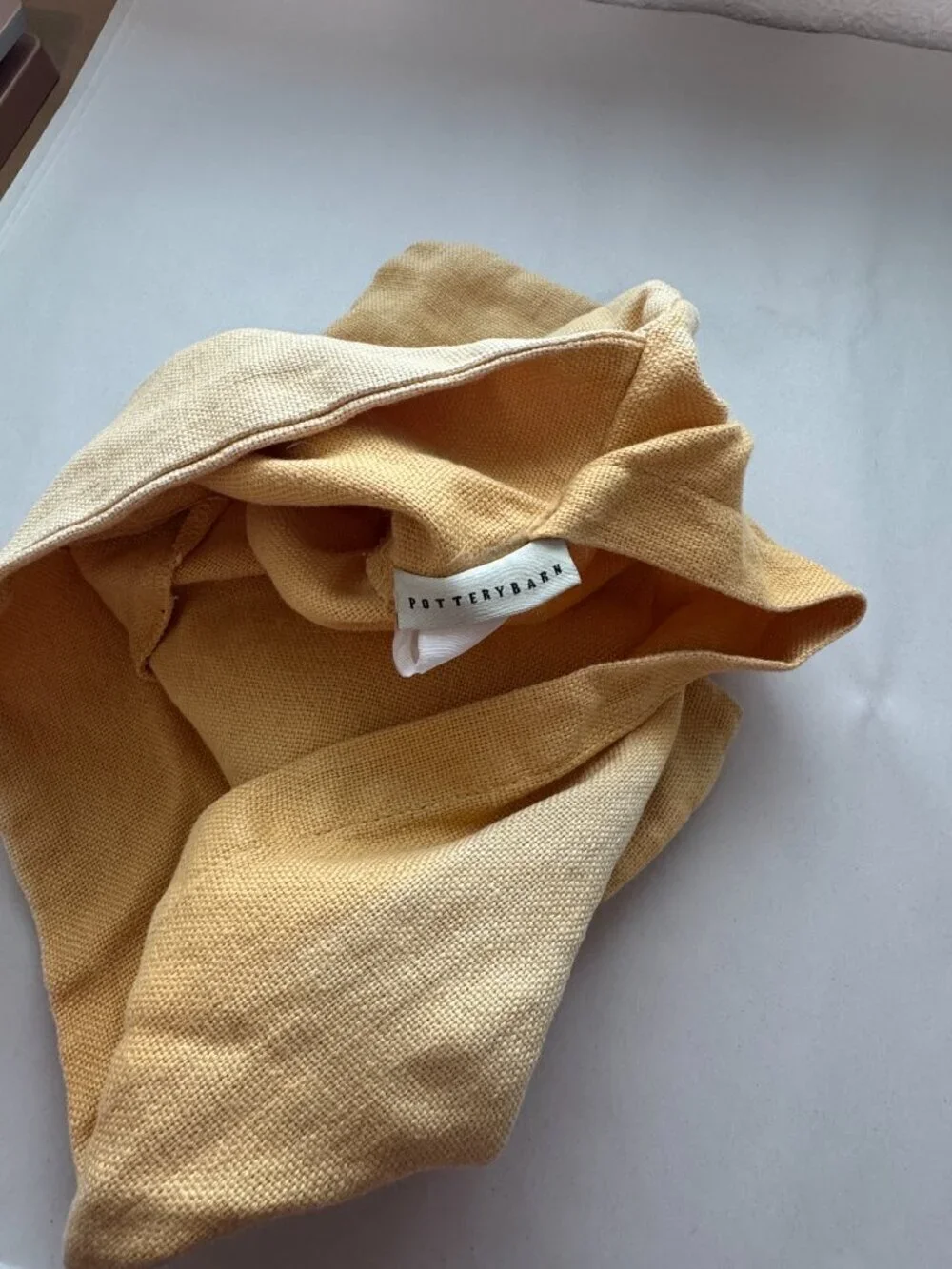 Pottery Barn Pillow Cover O/S Yellow Large Button